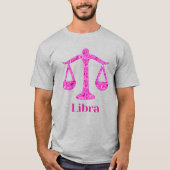 Zodiac-Zeichen für Libra in Magenta und Rosa T-Shirt (Vorderseite)