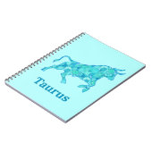 Zodiac-Zeichen für Taurus in Blauen Schatten Notizblock (Linke Seite)