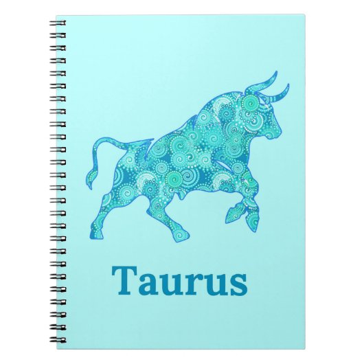 Zodiac-Zeichen für Taurus in Blauen Schatten Notizblock (Vorderseite)