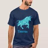 Zodiac-Zeichen für Taurus in Blauen Schatten T-Shirt (Vorderseite)