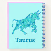 Zodiac-Zeichen für Taurus in Shades Blue Journal Notizblock (Rückseite)