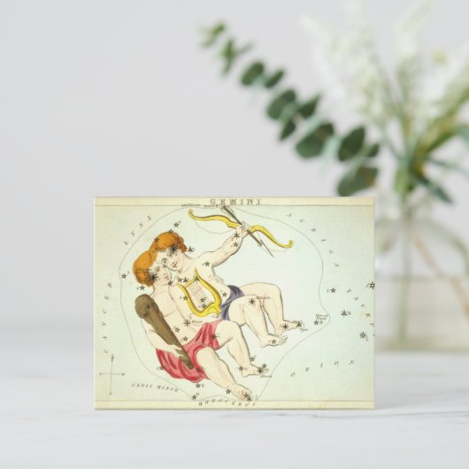 Zodiac-Zeichen: Gemini Postkarte (Stehend Vorderseite)
