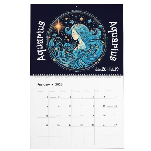 Zodiac-Zeichen Kalender (Feb 2026)