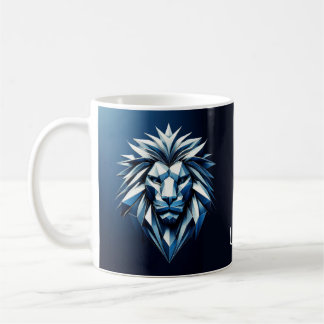Zodiac-Zeichen LEO, Geometrie-Muster, metallisches Kaffeetasse