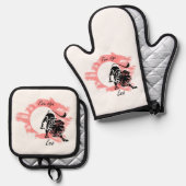 Zodiac-Zeichen - Leo Ofenhandschuh & Topflappen-Set (Vorderseite/Rückseite)