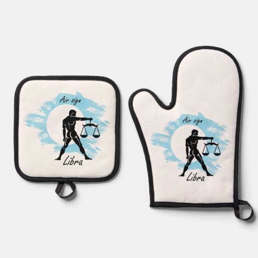 Zodiac - Zeichen - Libra Ofenhandschuh & Topflappen-Set (Vorderseite)