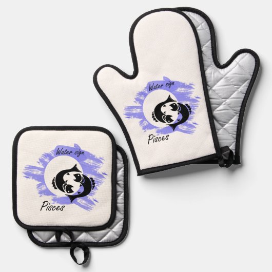 Zodiac - Zeichen Ofenhandschuh & Topflappen-Set (Vorderseite/Rückseite)