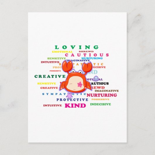 Zodiac-Zeichen Postkarte (Vorderseite)