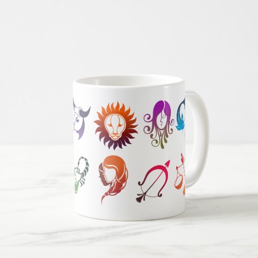 Zodiac-Zeichen-Tasse Kaffeetasse (VorderseiteRechts)