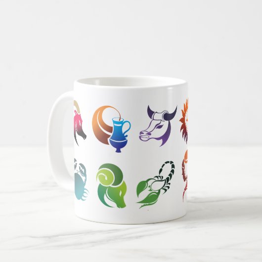 Zodiac-Zeichen-Tasse Kaffeetasse (Vorderseite Links)