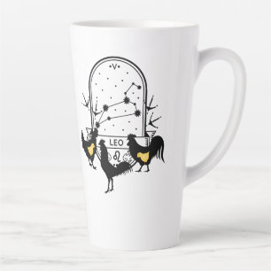 Zodiac-Zeichen und Matching-Haustiere. Leo - Huhn. Milchtasse