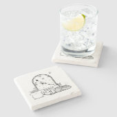 Zodiac-Zeichen und Matching-Haustiere. Taurus - Ha Steinuntersetzer (Seitenansicht)