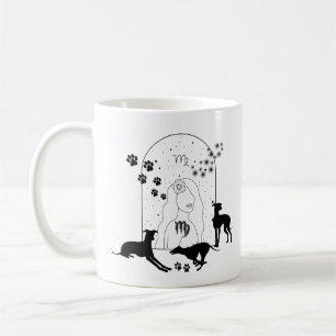 Zodiac-Zeichen und Matching-Tiere.Virgo - Greyhoun Kaffeetasse