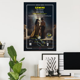 Zodiac-Zeichen von Gemini Poster