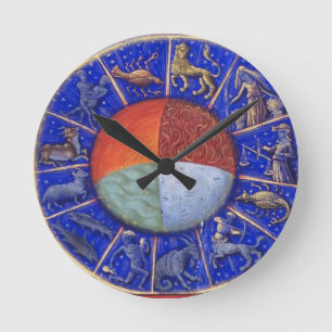 ZODIACAL SIGNS WITH FOUR ELEMENTS RUNDE WANDUHR