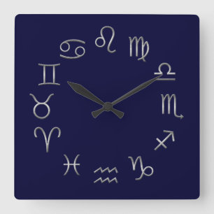 zodiacal time quadratische wanduhr