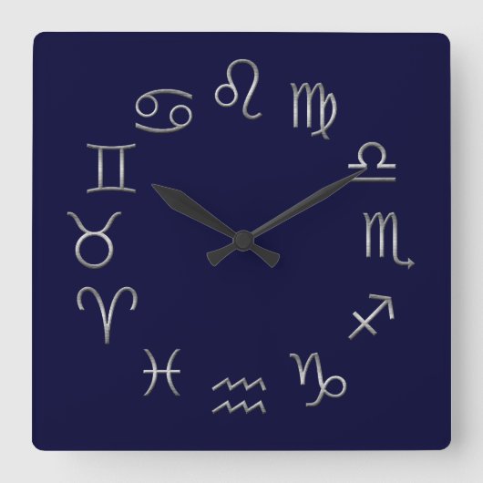 zodiacal time quadratische wanduhr (Vorderseite)