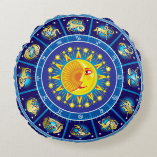 Zodiacs Rundes Kissen