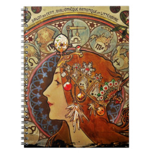 Zodiak Woman von Mucha Notizblock