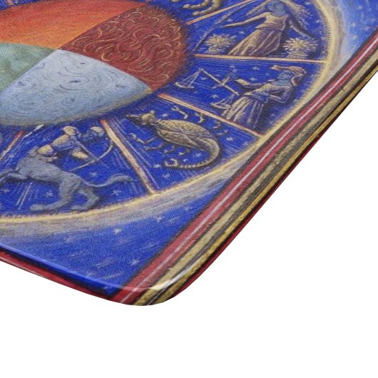 ZODIAKALE ZEICHEN MIT VIER ELELEMENTEN SCHNEIDEBRETT (Ecke)