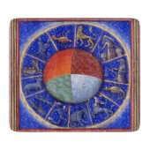 ZODIAKALE ZEICHEN MIT VIER ELELEMENTEN SCHNEIDEBRETT (Vorderseite)