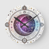 Zodiakatastrologie Runde Wanduhr (Vorderseite)