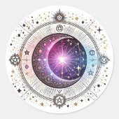 Zodiakatastrologie Runder Aufkleber (Vorderseite)