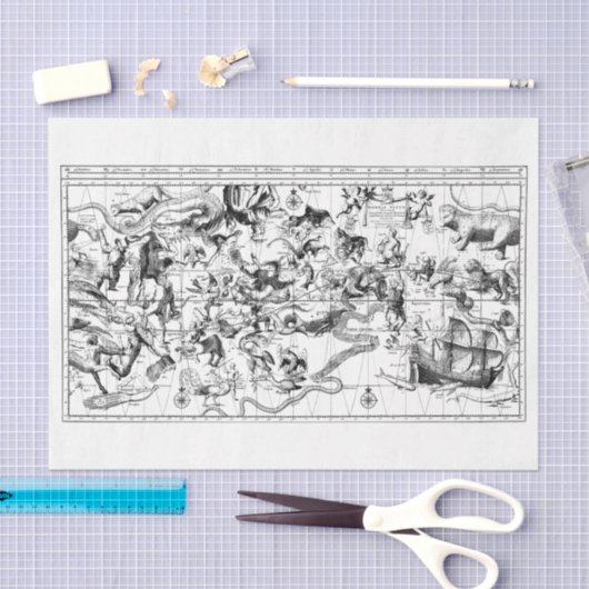 Zodiakkonstellationen Schwarz-weißes Gewebepapier Seidenpapier (Handwerk)