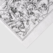 Zodiakkonstellationen Schwarz-weißes Gewebepapier Seidenpapier (Ausschnitt)