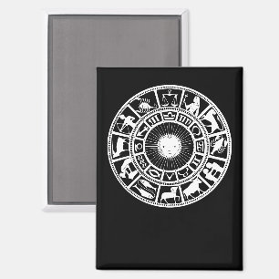 Zodiakrad mit Sonne und Astrologiesymbolen Magnet