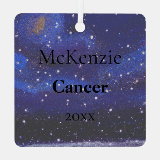 Zodiakrebs "Ich bin zu beschäftigt beim Weinen." Ornament Aus Metall (Rückseite)