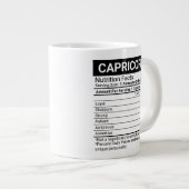 Zodiakszeichen von Capricorn mit Nährwertangaben, Jumbo-Tasse (Vorderseite Rechts)