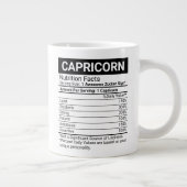 Zodiakszeichen von Capricorn mit Nährwertangaben, Jumbo-Tasse (Rechts)