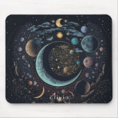 Zodiakzeichen Gold und Schwarz Mousepad (Vorne)