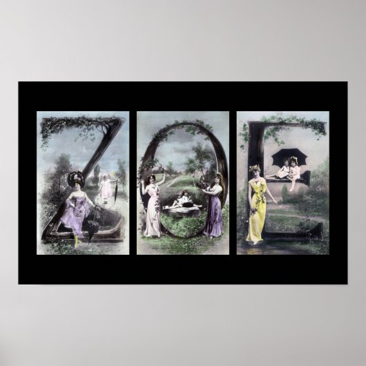 ZOE Alphabet Letter Name Art Poster (Vorne)