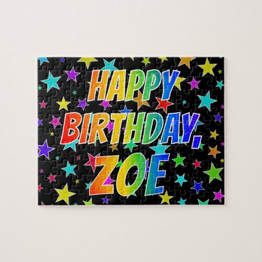 "ZOE" First Name, Fun "HAPPY BIRTHDAY" Puzzle (Horizontal)