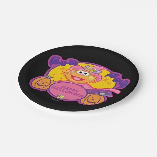 Zoe | Frohe Halloween Pappteller (Schrägansicht)