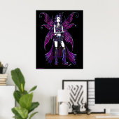 "Zoe" Hot Pink Fairy Poster (Heimbüro)