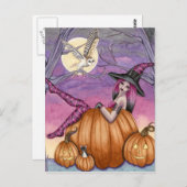 Zoe - Kürbis-Hexe-Postkarte Postkarte (Vorne/Hinten)