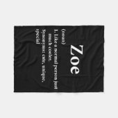 Zoe Name Definition Funny D  Fleecedecke (Vorderseite (Horizontal))