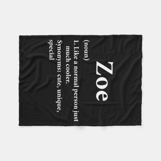 Zoe Name Definition Funny D  Fleecedecke (Vorderseite (Horizontal))