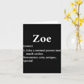 Zoe Namensdefinition Lustig D Karte (Gelbe Blume)