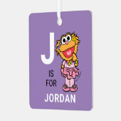 Zoe | Personalisierter Name mit Foto Ornament Aus Metall (Vorderseite links)