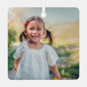 Zoe | Personalisierter Name mit Foto Ornament Aus Metall (Rückseite)