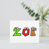 Zoe Postkarte (Stehend Vorderseite)