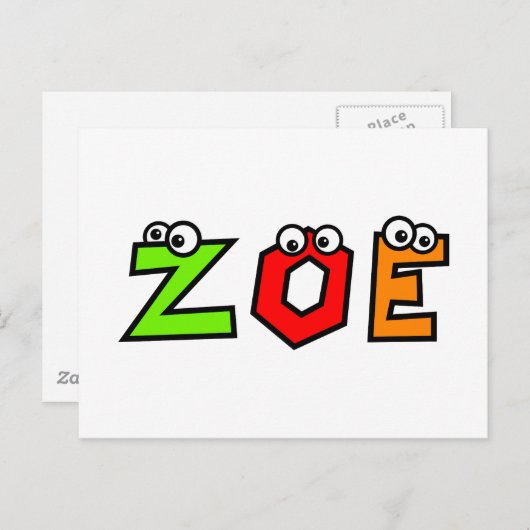 Zoe Postkarte (Vorne/Hinten)