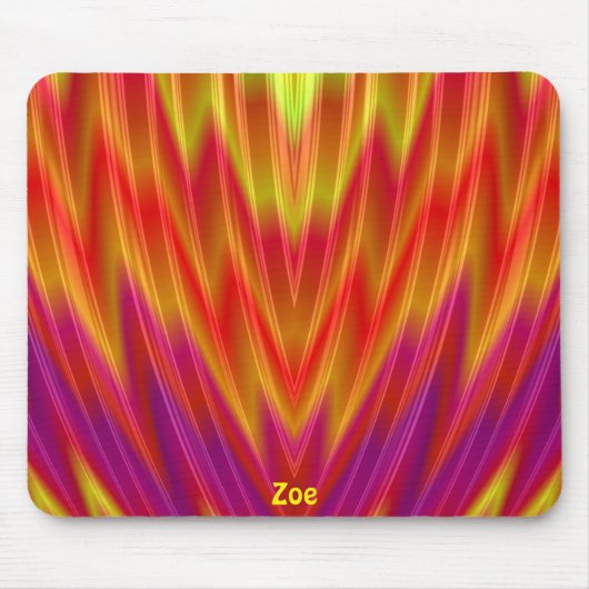 ZOE ~ Rote, gelbe und Lila Mauspad (Vorne)
