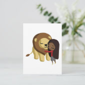 Zoe und Erdnuss die Löwe Postkarte (Stehend Vorderseite)