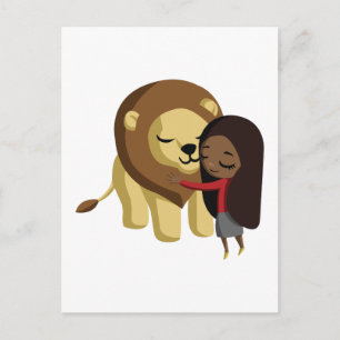 Zoe und Erdnuss die Löwe Postkarte