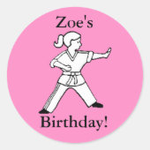 Zoe's Birthday Karate Aufkleber (Vorderseite)